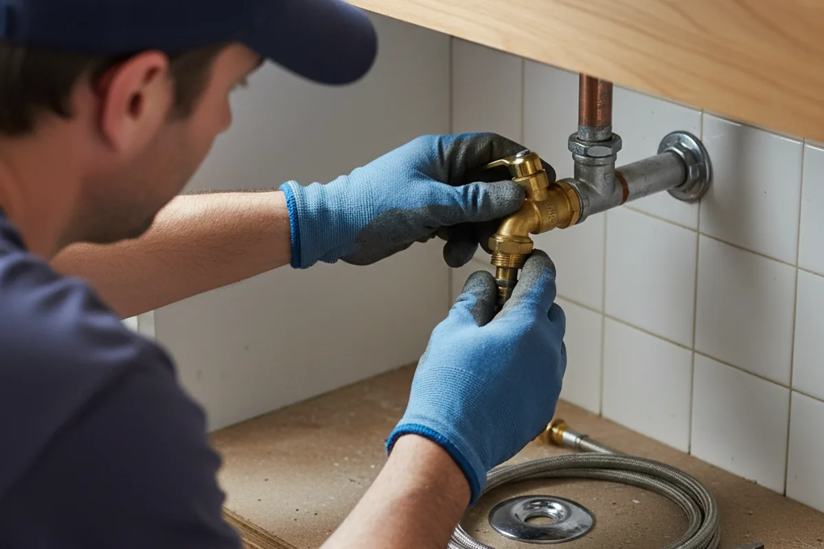 Shutoff valve and fitting work during Faucet and Fixture Repair in Peak